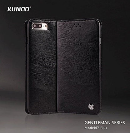 XUNDD Leder Book Hülle iPhone 7 Plus Schwarz