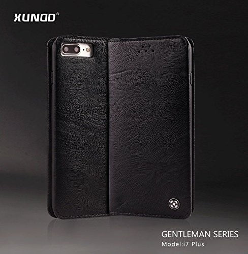 XUNDD Leder Book Hülle iPhone 7 Plus Schwarz