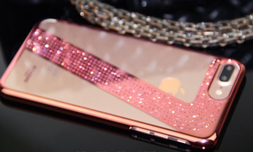 Edle Bling Hülle für iPhone 7 Plus Rosa