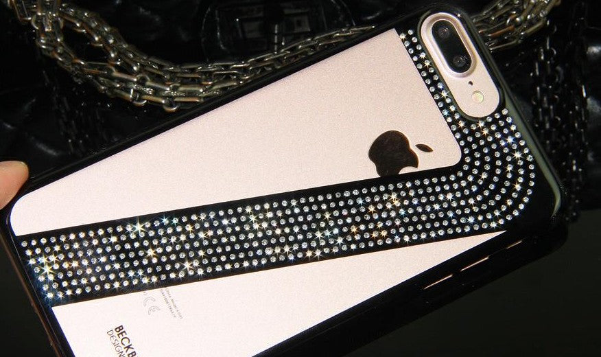 Edle Bling Hülle für iPhone 7 Schwarz