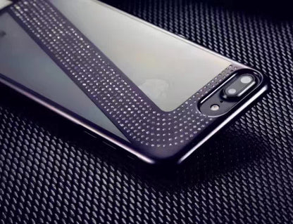 Edle Bling Hülle für iPhone 7 Schwarz