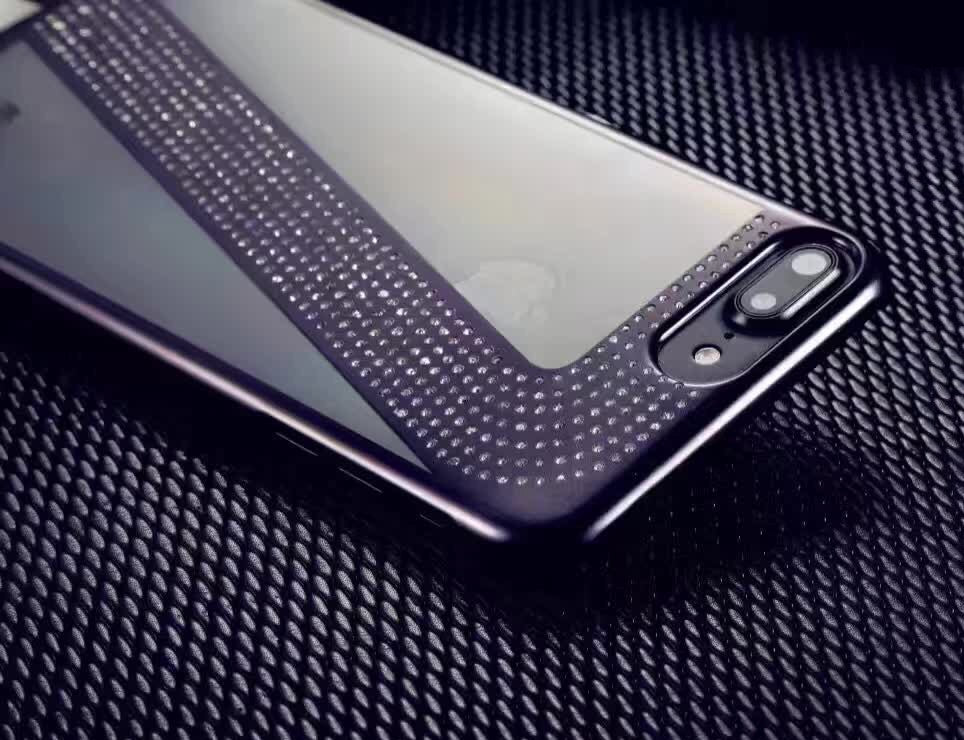 Edle Bling Hülle für iPhone 7 Schwarz
