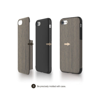 ROCK Holz Cover Hülle für iPhone 7 Black Rose