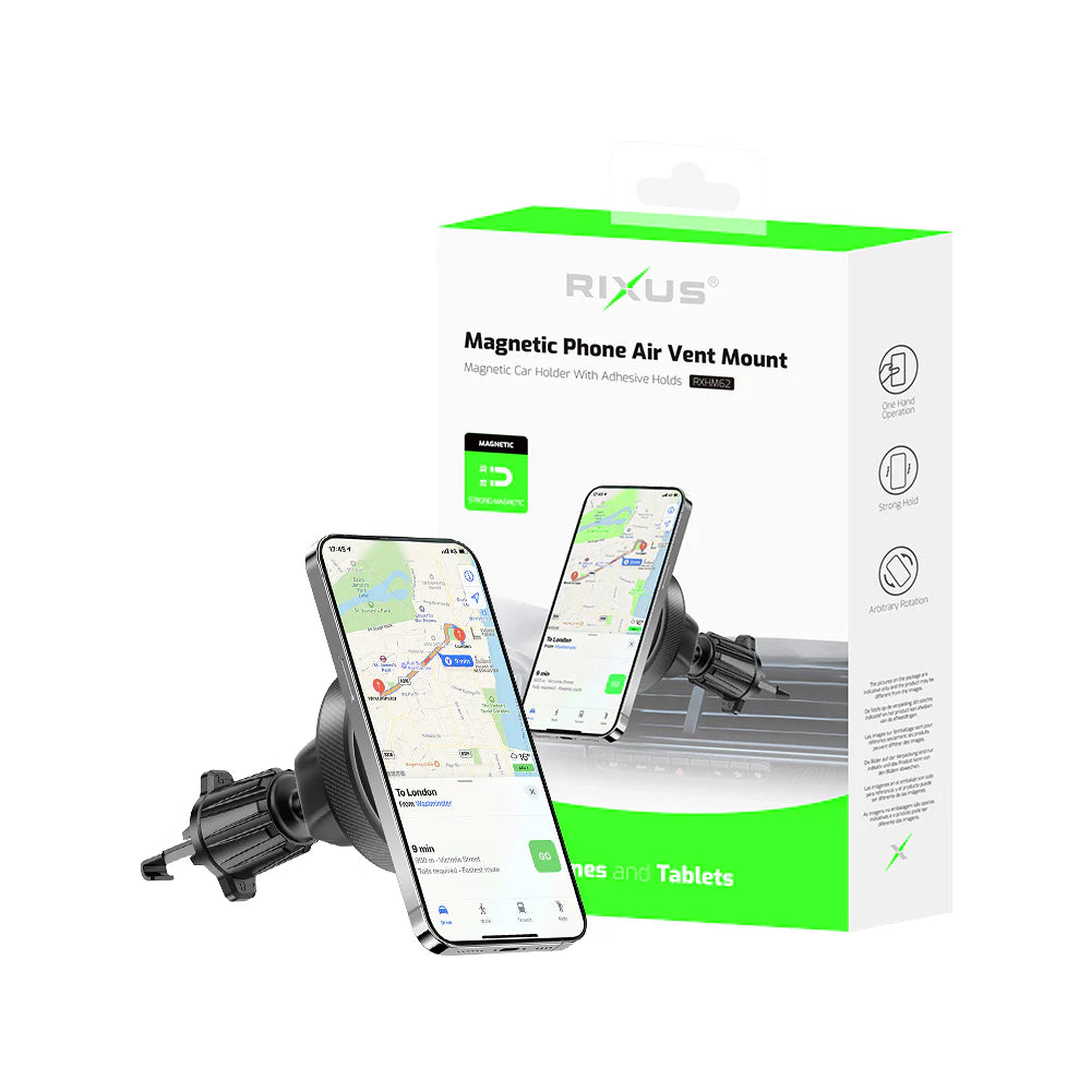 Rixus RXHM62 Runde Magnetische Auto-Handyhalterung – Grau