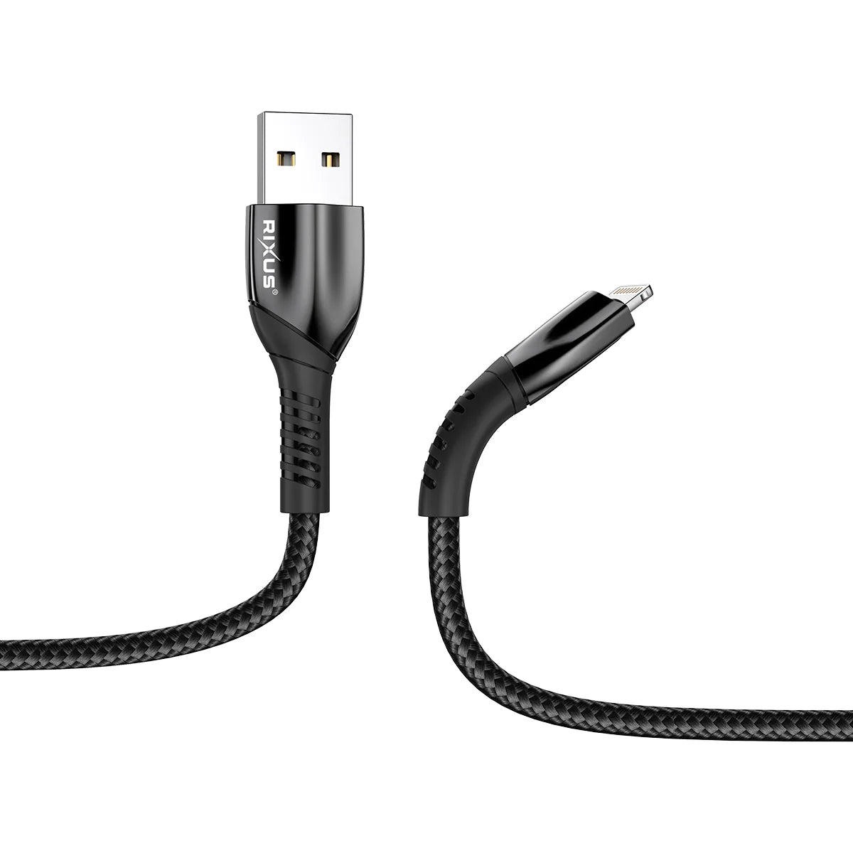 Rixus USB-A auf Apple  zu Lightning Kabel (100cm, Schwarz) – Auto Disconnect, 12W (Kopie) - Phonebazaar