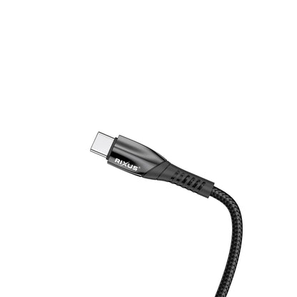 Rixus  Legierung USB-C Datenkabel (100cm, 60W, Schwarz) - Phonebazaar