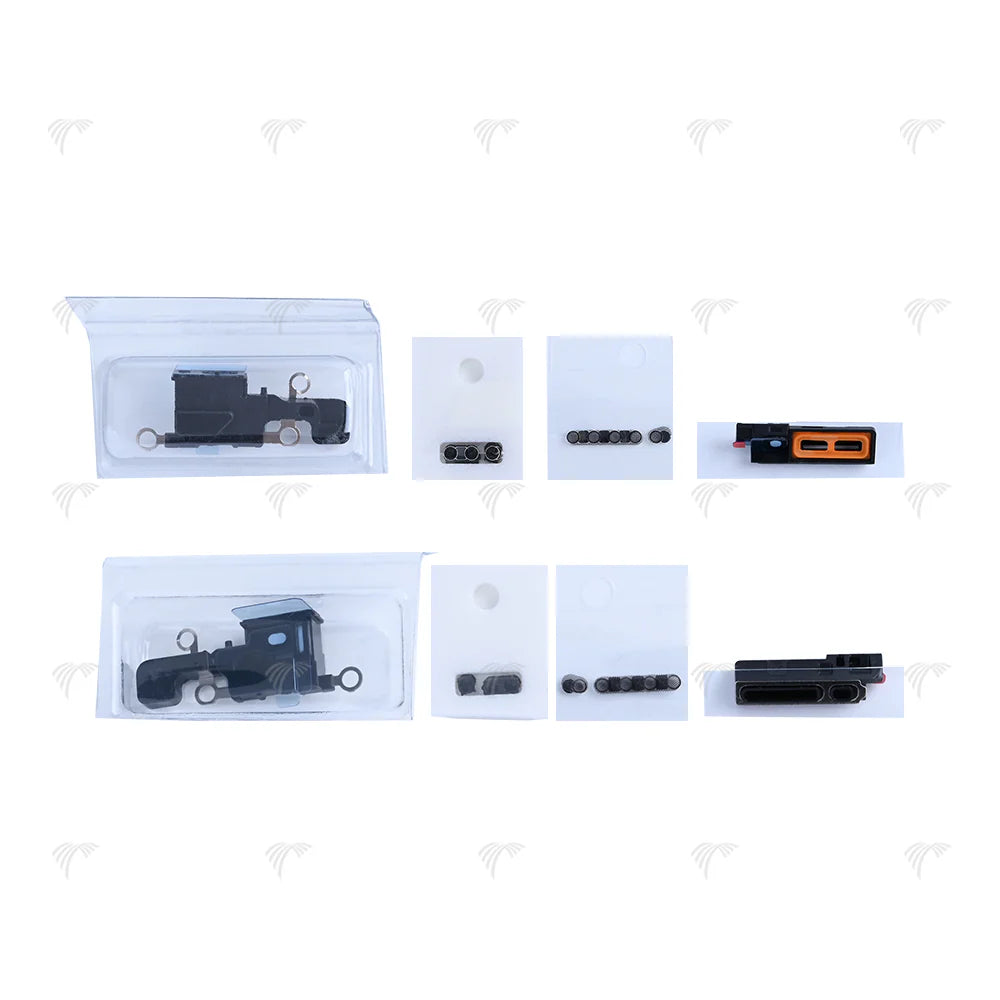 Für iPhone 16 Lautsprecher-/Mikrofon-Netzgitter-Set, Weiss, Schwarz (10er-Pack)