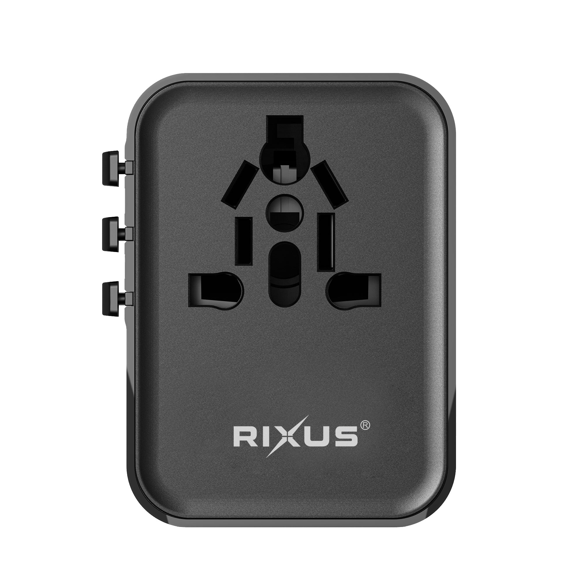 Rixus RX3425 World Travel Adapter 25W mit 2x USB-C + 1x USB-A – Schwarz