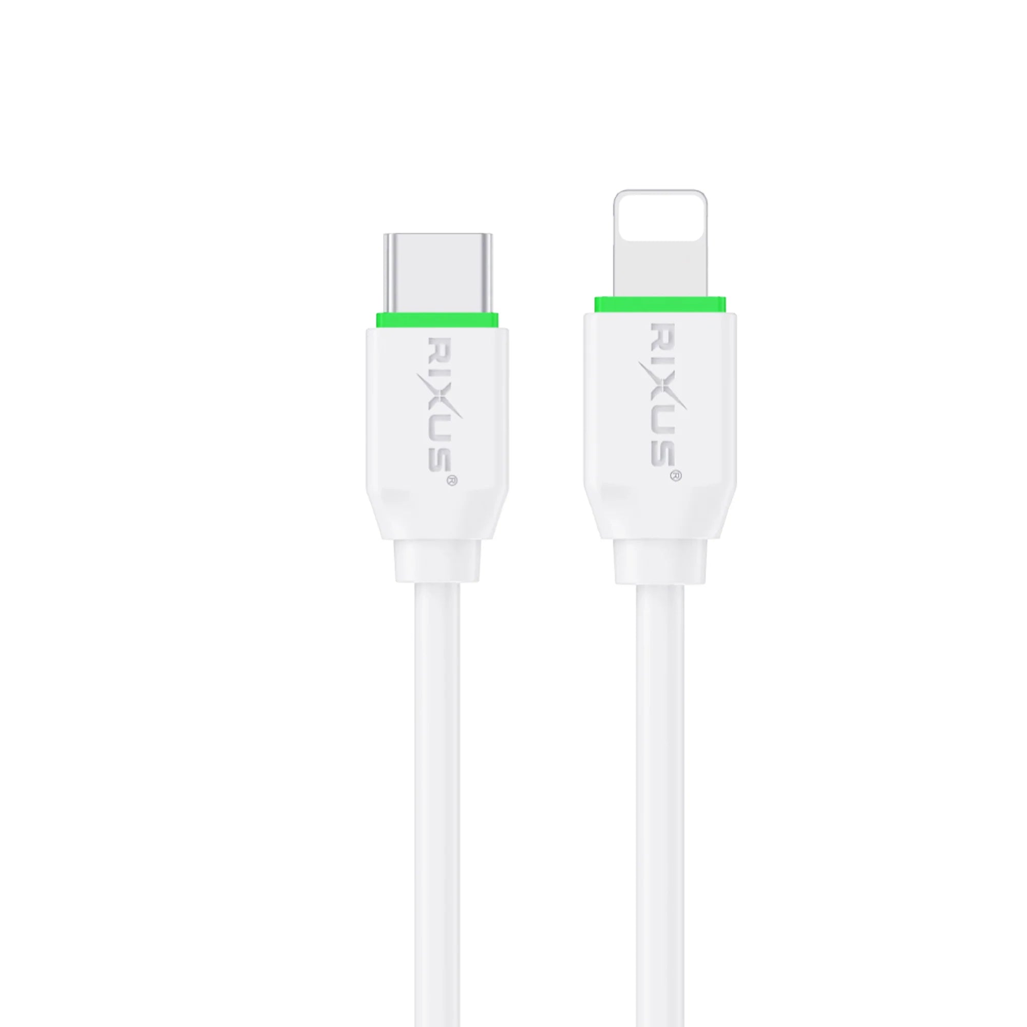 Rixus Lightning Ladekabel – USB-C, 30cm, Weiss