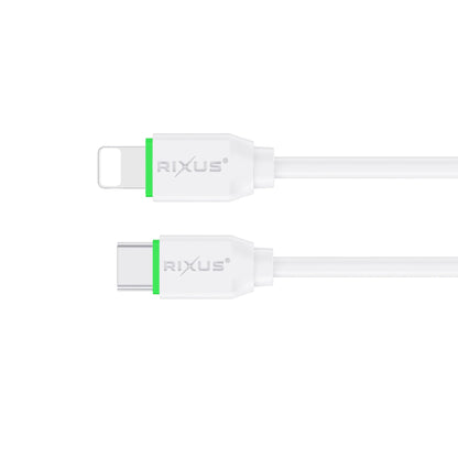 Rixus Lightning Ladekabel – USB-C, 30cm, Weiss