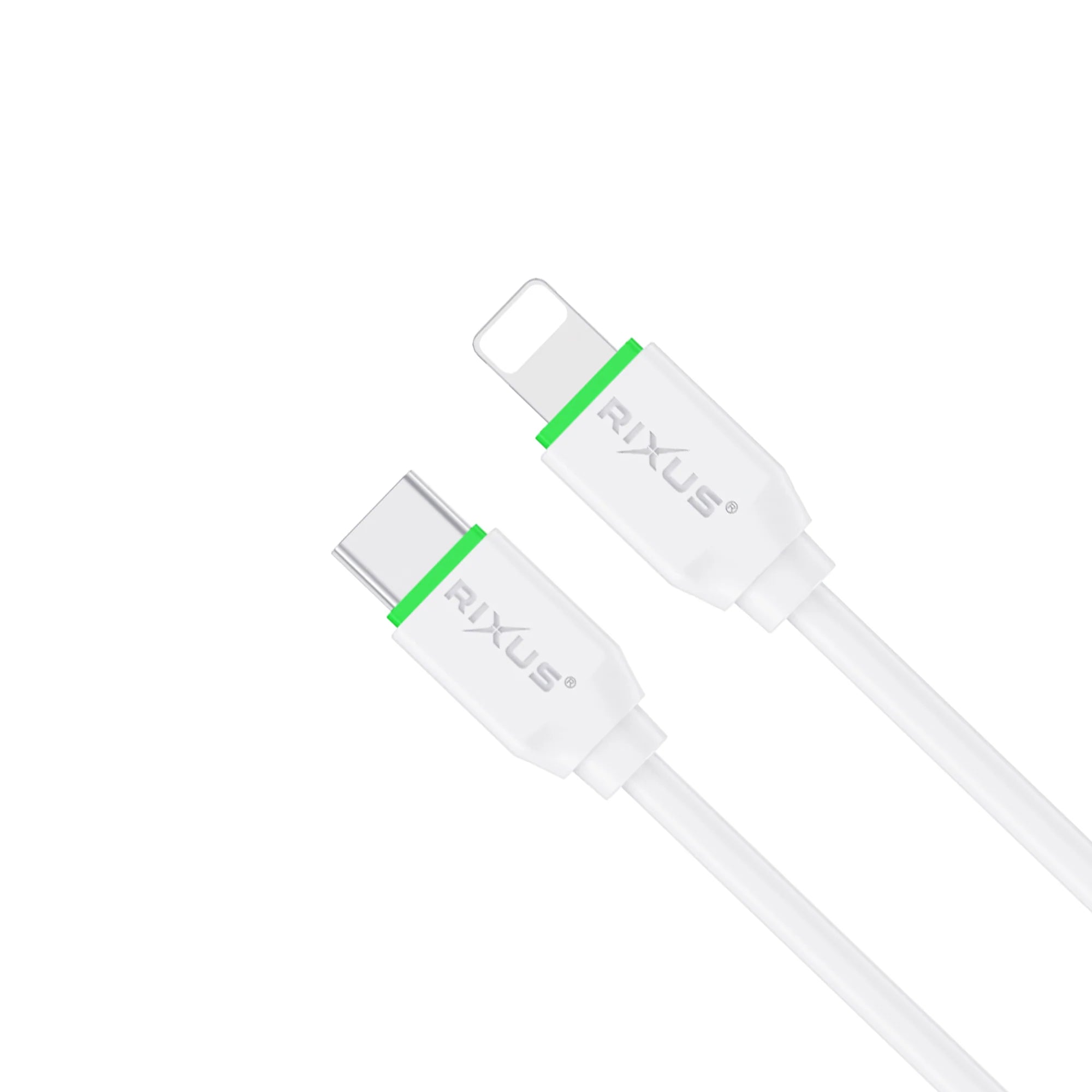 Rixus Lightning Ladekabel – USB-C, 30cm, Weiss