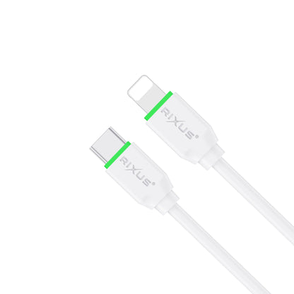 Rixus Lightning Ladekabel – USB-C, 30cm, Weiss