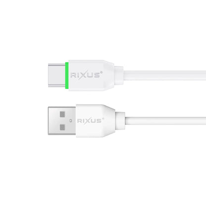 Rixus  USB-A zu USB-C Ladekabel, 100cm, Weiss