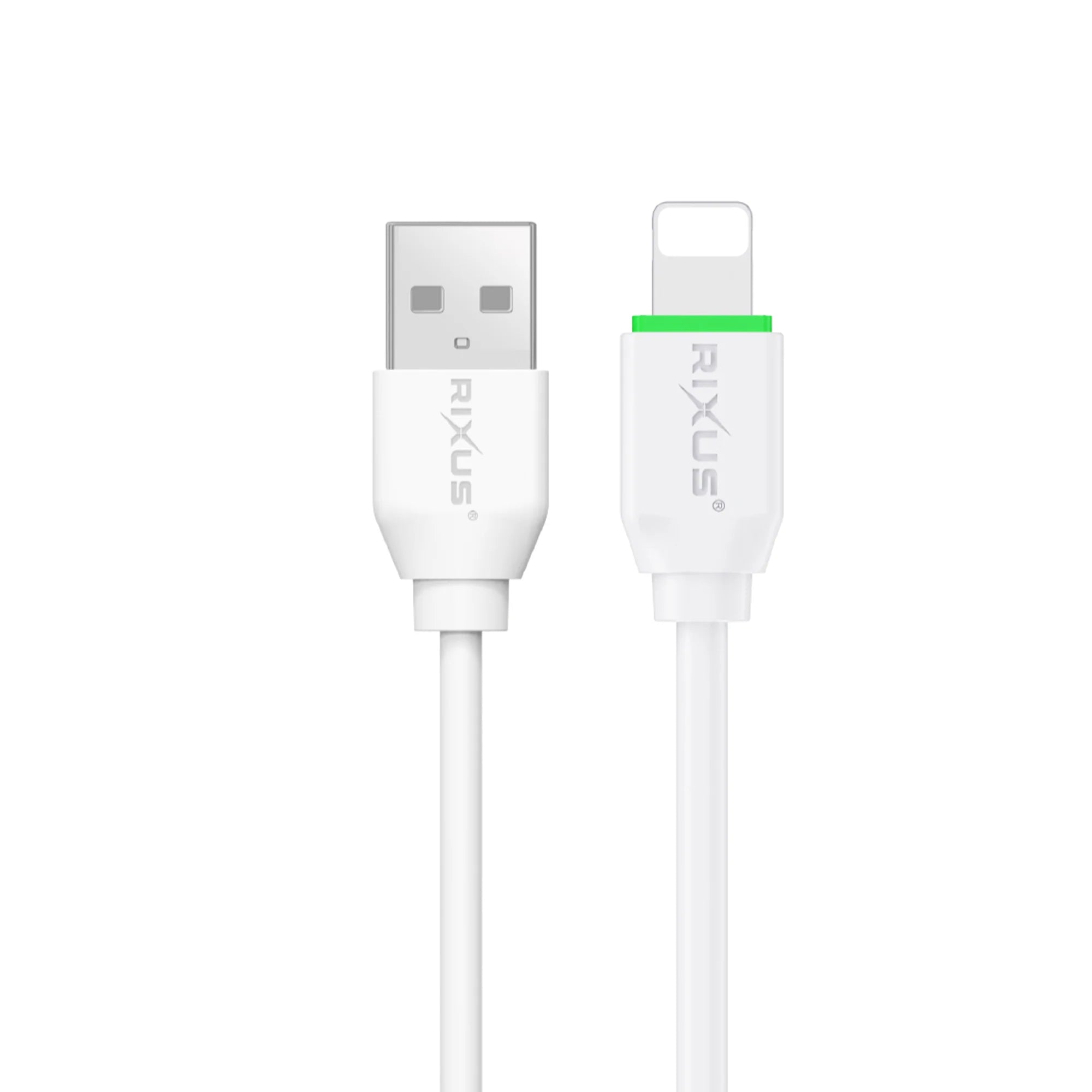 Rixus Lightning Ladekabel – USB-A, 30cm, Weiss