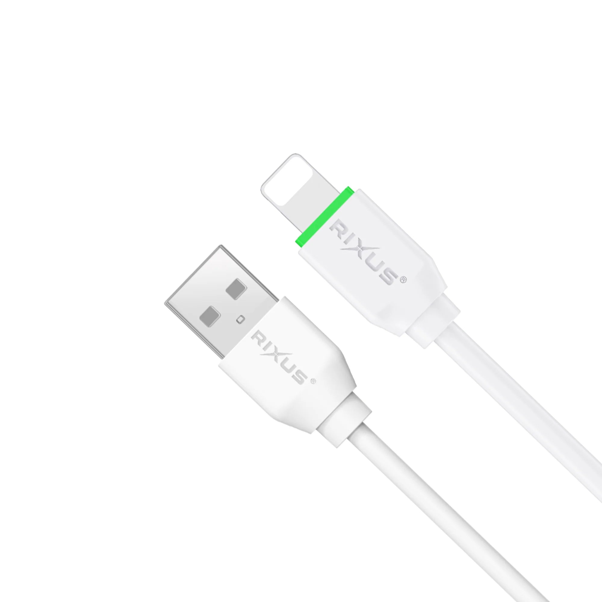 Rixus Lightning Ladekabel – USB-A, 30cm, Weiss