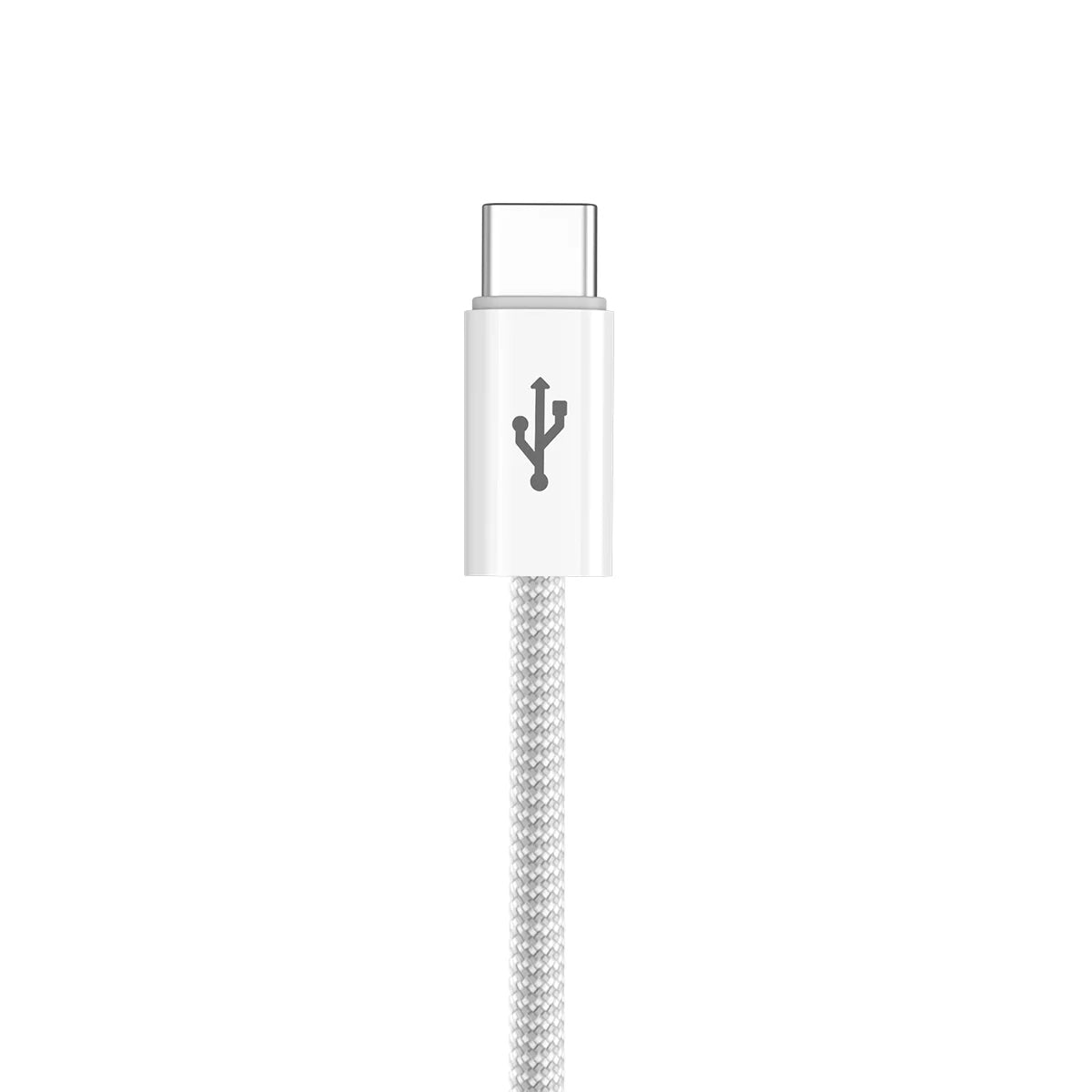 Rixus Schnellladekabel – USB-C zu Lightning, 180cm, Weiss, Geflochtenes Nylon
