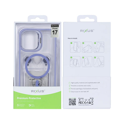 Rixus iPhone 17 Case – MagSafe mit Kamera Glas Schutz Light Purple