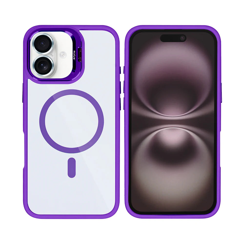 Rixus iPhone 17 Case – MagSafe mit Kamera Glas Schutz Deep Purple