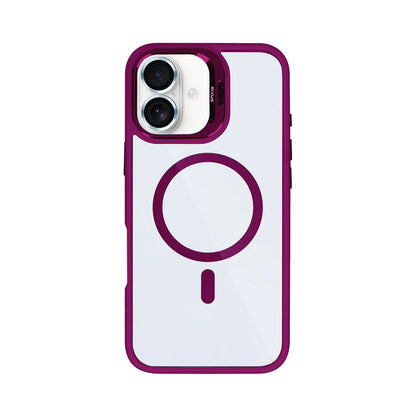 Rixus iPhone 17 Case – MagSafe mit Kamera Glas Schutz Dark Pink