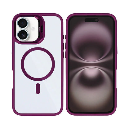 Rixus iPhone 17 Case – MagSafe mit Kamera Glas Schutz Dark Pink