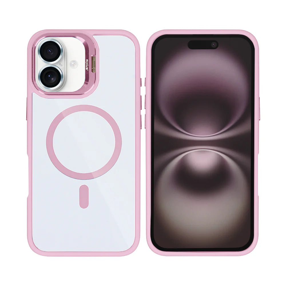 Rixus iPhone 17 Case – MagSafe mit Kamera Glas Schutz Light Pink