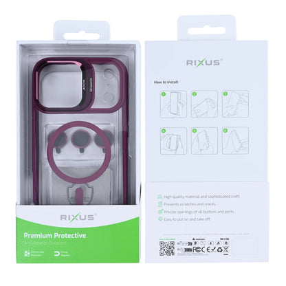 Rixus iPhone 17 Pro Case – MagSafe mit Kamera Glas Schutz Dark Pink