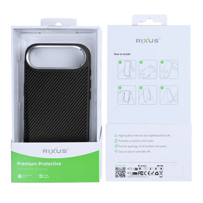 Rixus Mag Carbon MagSafe Schutzhülle für Apple iPhone 17 Air – Titanium Schwarz