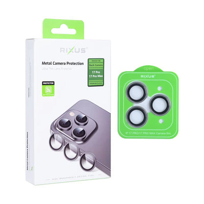 Rixus Metall Kamera Schutz – Tempered Glass für iPhone 17 Pro / 17 Pro Max