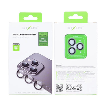 Rixus Metall Kamera Schutz – Tempered Glass für iPhone 17 Pro / 17 Pro Max