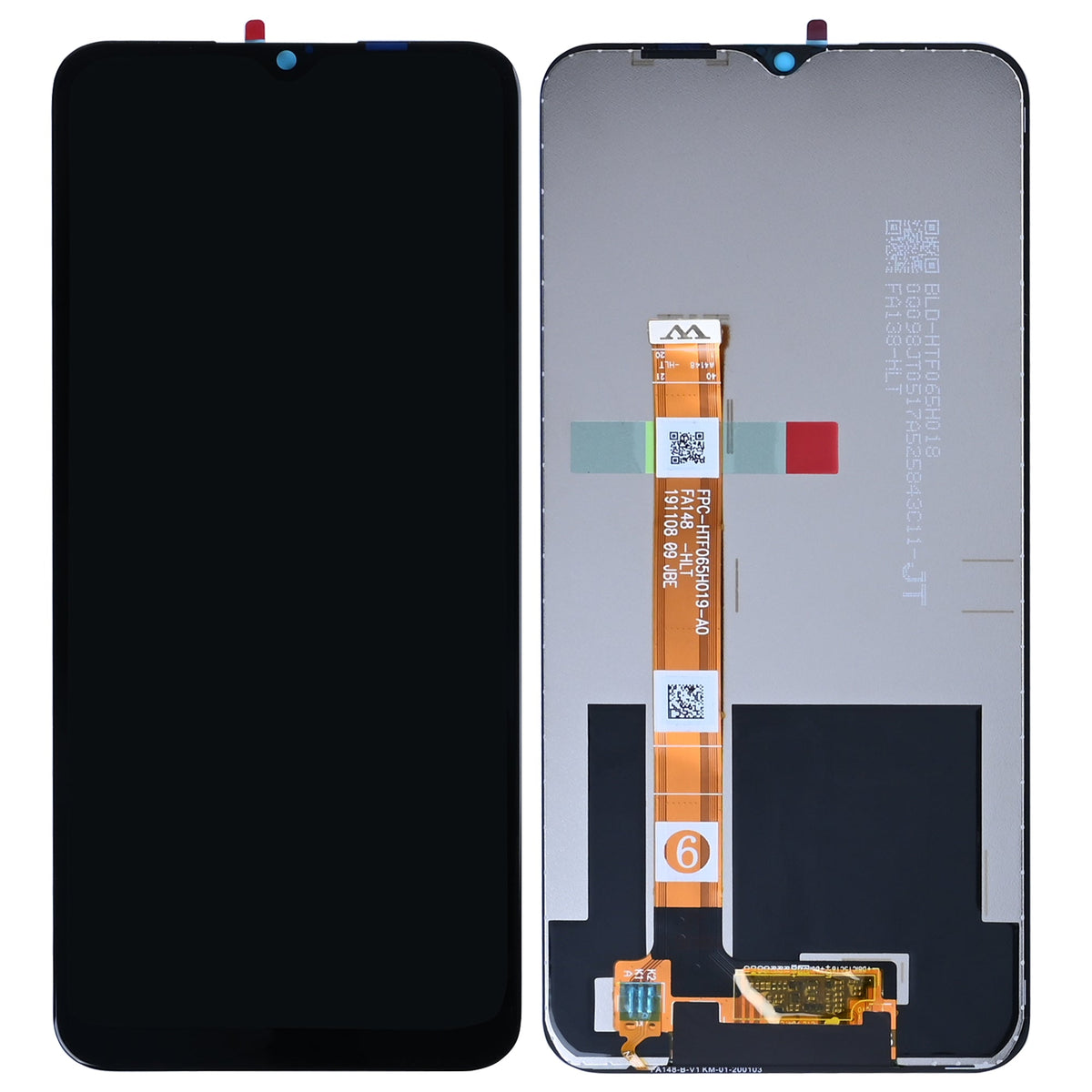 Oppo A31 Display und Digitizer ohne Rahmen, Schwarz, OEM
