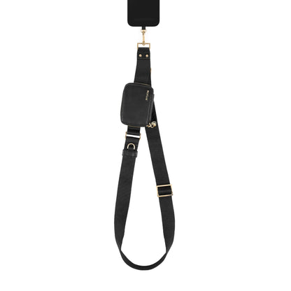Utility Phone Strap in Schwarz mit magnetische Handyhalterung, verstellbar für Smartphones, stilvolles Design.