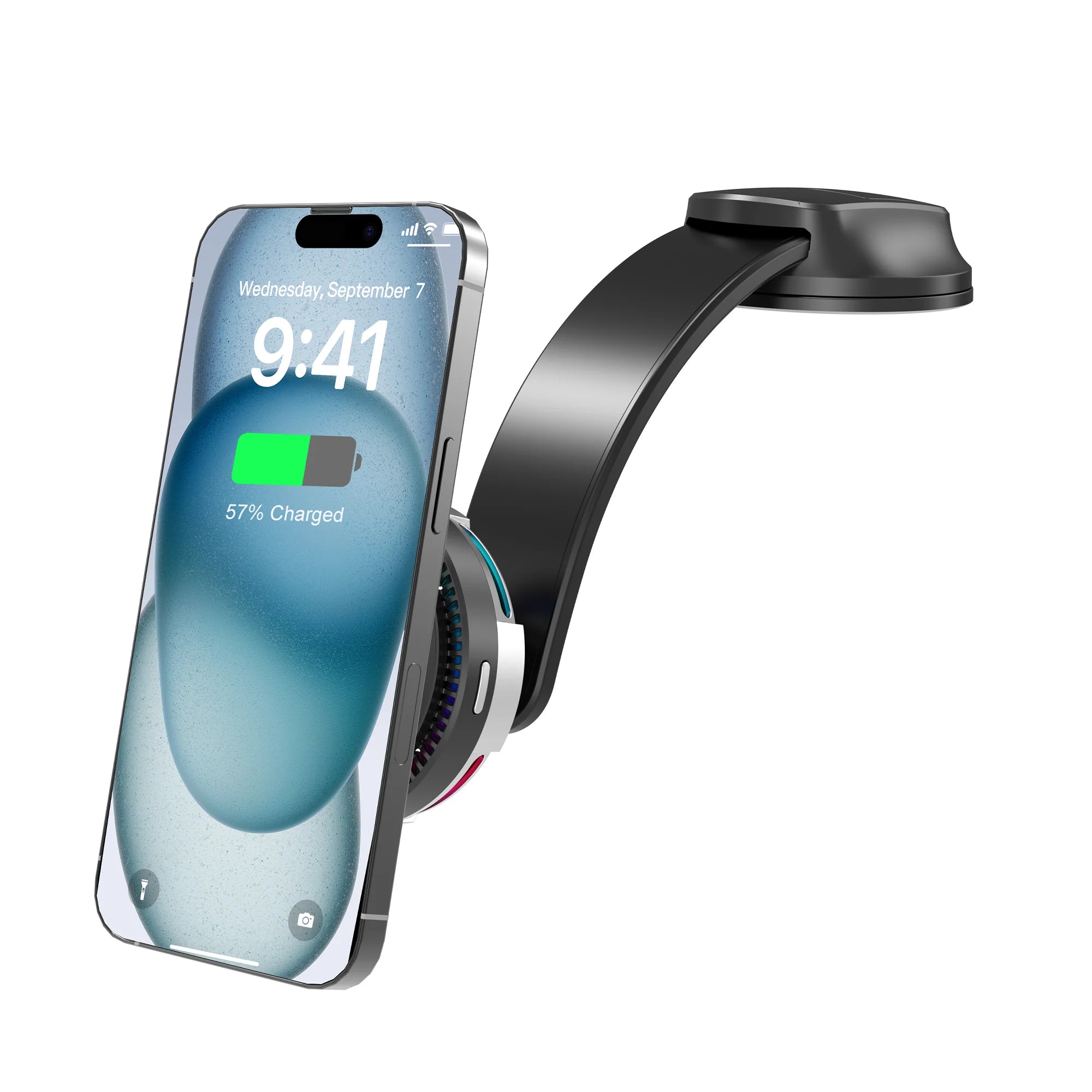 Rixus RXWC72 Auto Handyhalterung mit Kühlung & kabellosem Laden 15W – Schwarz