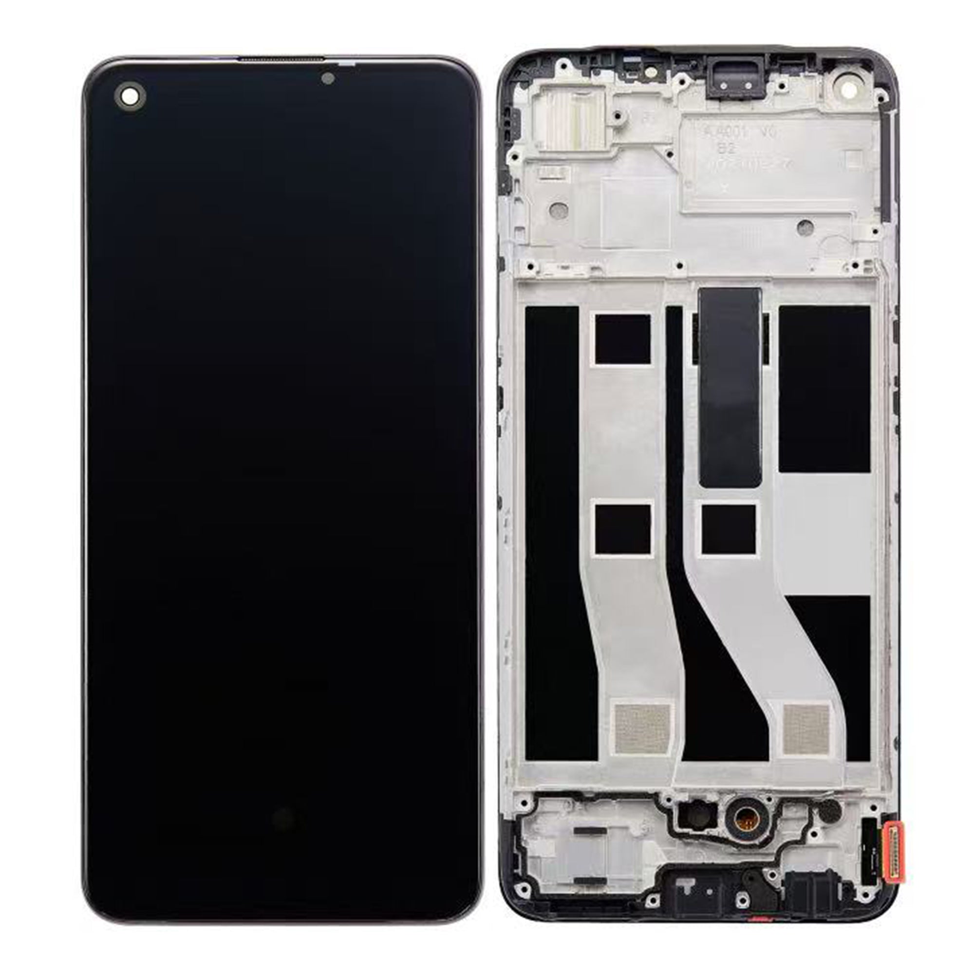 Oppo Reno6 Lite Display und Digitizer mit Rahmen, Schwarz, OEM