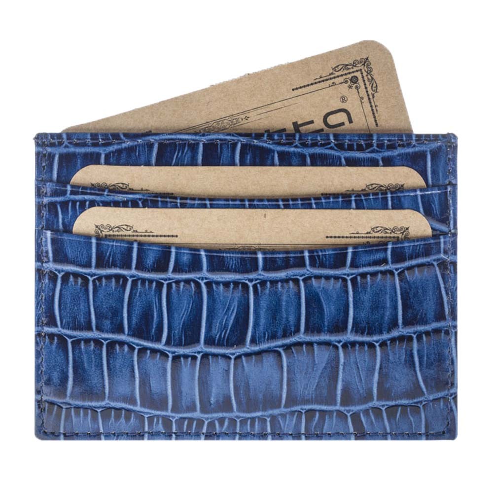 Trinity Echt Ledertasche Set iPhone 7 Blau
