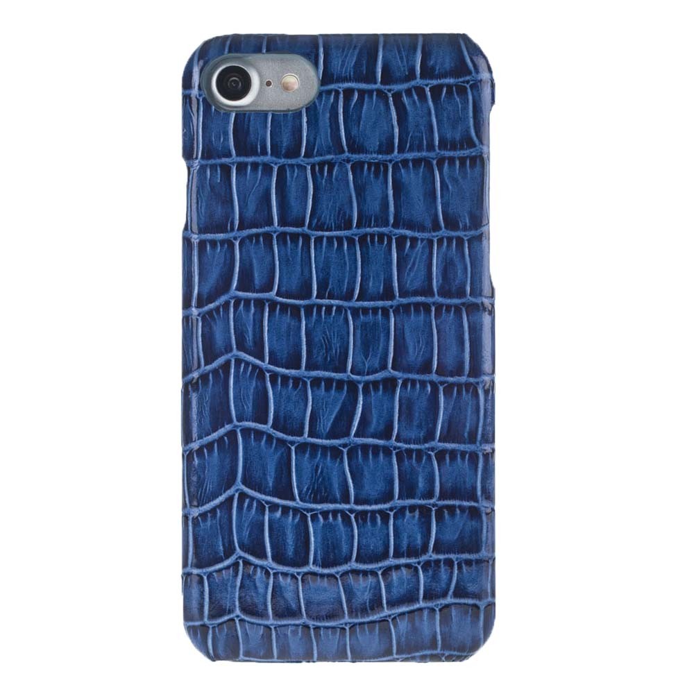 Trinity Echt Ledertasche Set iPhone 7 Blau