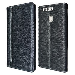 Schwarz Book Tasche Huawei P9 Lite