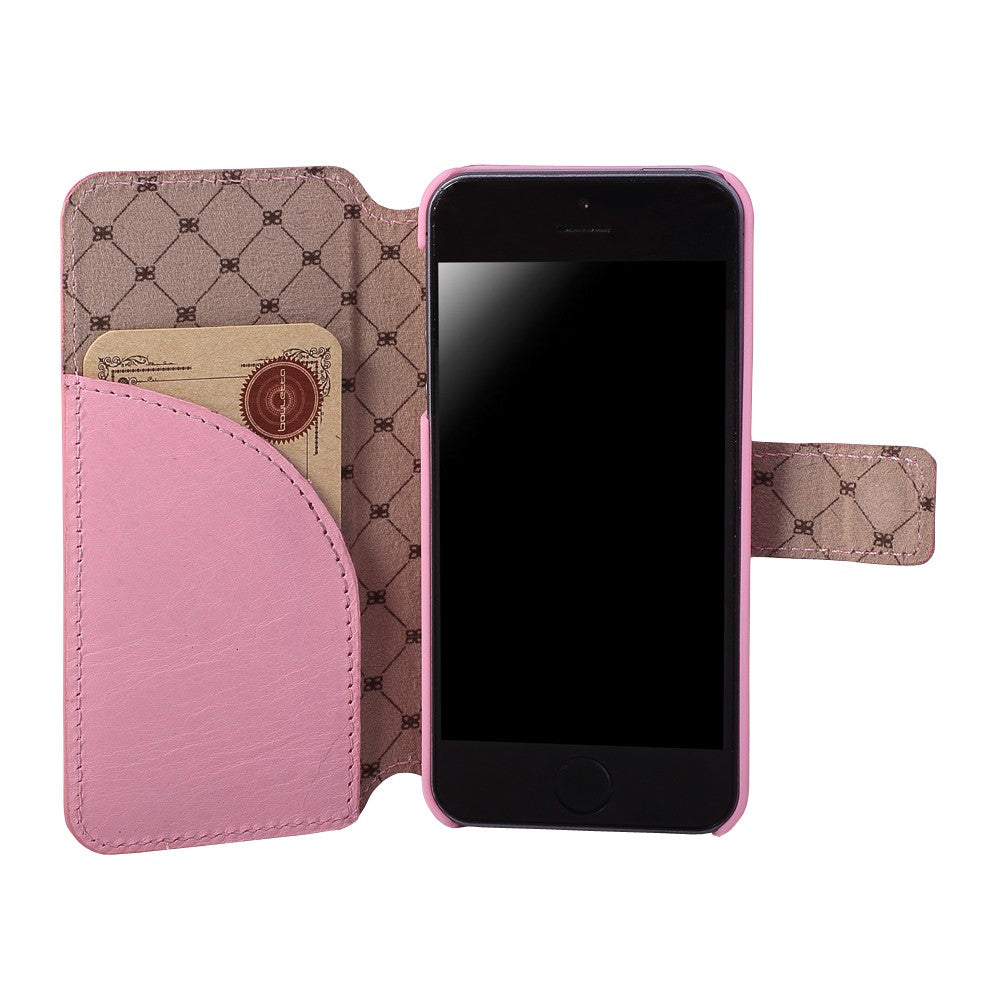 Echt Leder Book Case iPhone SE 5S 5 Bouletta