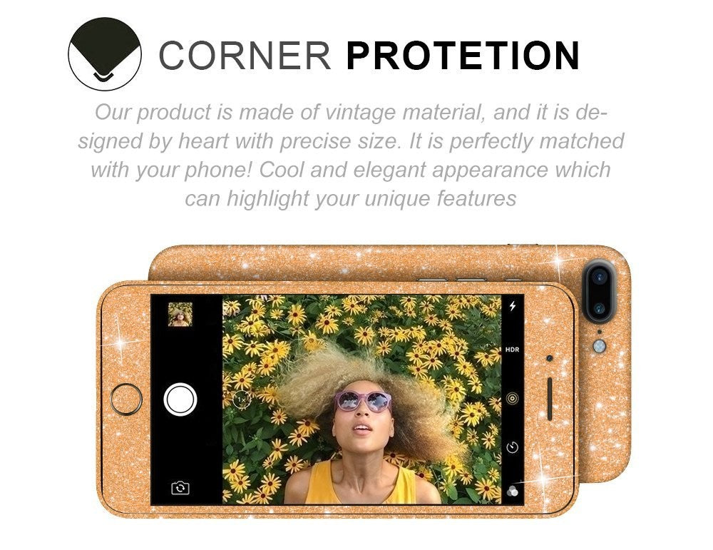 iphone 7 Plus Gold Bling Aufkleber Schutz-Folie Sticker Skin