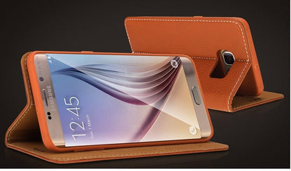 Gold Edel Leder Etui Galaxy S8