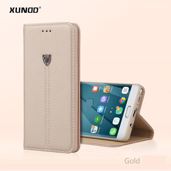Gold Edel Leder Etui Galaxy S8