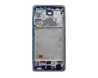 Samsung Galaxy A72 Display Modul Blau (Service Pack, AMOLED, mit Rahmen)