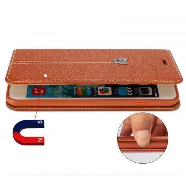Braun Edel Leder Etui Galaxy S8