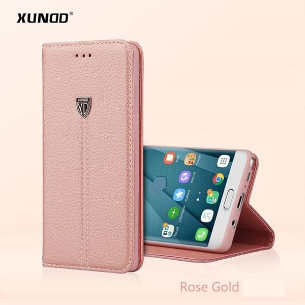 Rosa Gold Edel Leder Etui Galaxy S8