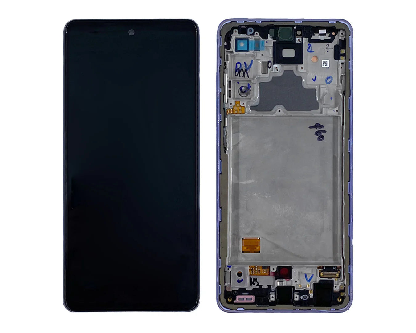 Samsung Galaxy A72 Display Modul Lila (Service Pack, AMOLED, mit Rahmen)