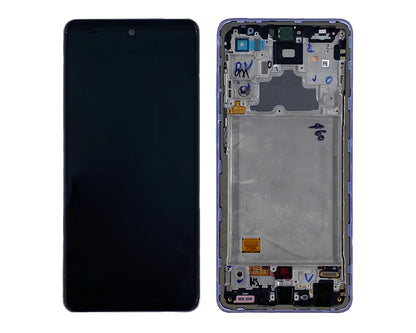 Samsung Galaxy A72 Display Modul Lila (Service Pack, AMOLED, mit Rahmen)