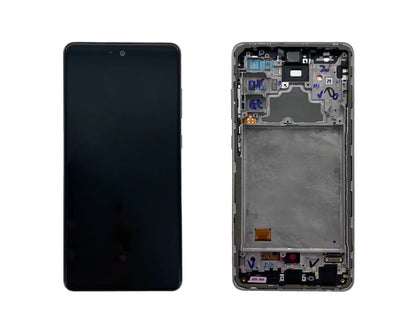 Samsung Galaxy A72 Display Modul Weiss (Service Pack, AMOLED, mit Rahmen)