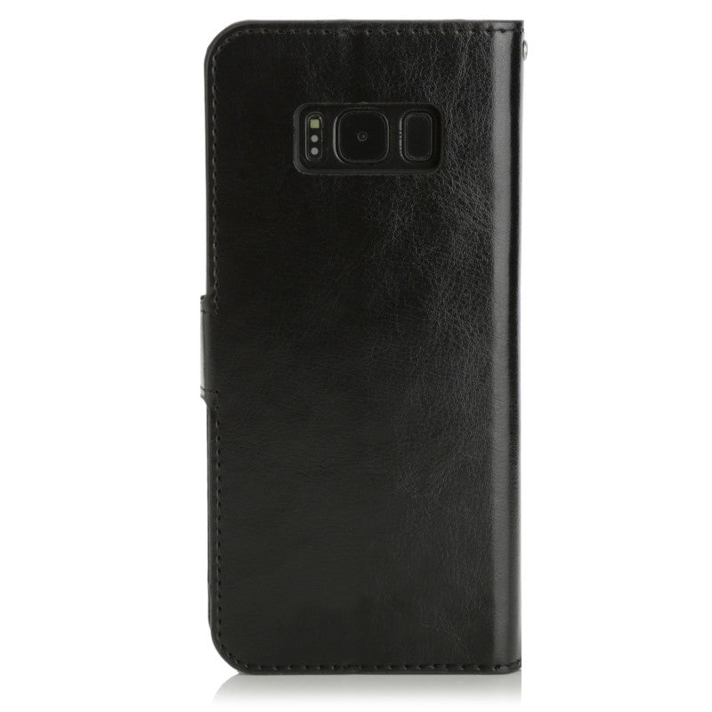 Schwarz Leder Tasche Etui Galaxy S8