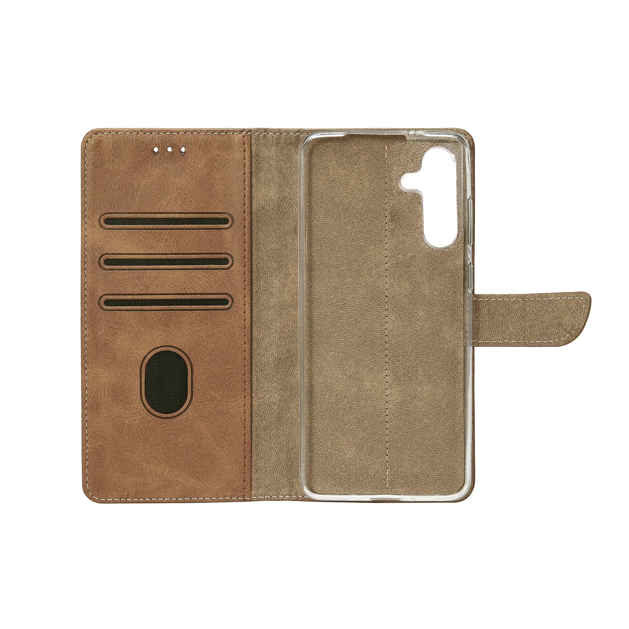 Rixus Book Case Wallet Case für Samsung Galaxy S23 FE Light Braun
