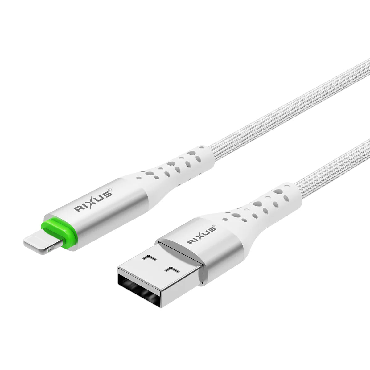 Rixus RXUC21AL USB-A zu Lightning Kabel (100cm, Weiss) – Auto Disconnect, 10W