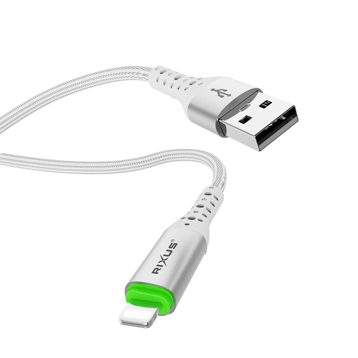 Rixus RXUC21AL USB-A zu Lightning Kabel (100cm, Weiss) – Auto Disconnect, 10W